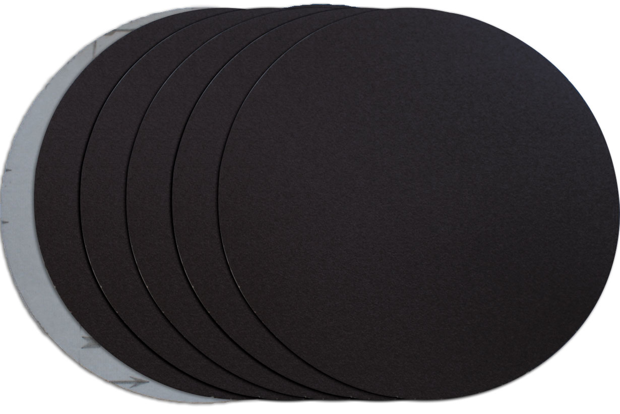 Диск шлифовальный на велкро основе P100, 300мм / без отв., черный, 5 шт.